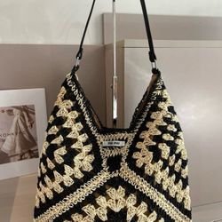 miumiu single-shoulder woven bag