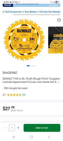 DEWALT 7¼" CARBIDE TIPPED 24T