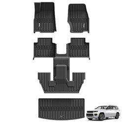 3W Floor Mats & Cargo Liner Fit for Jeep Grand Cherokee L 2021-2024 6 Seat TPE All Weather Custom Fit Floor Liner for 1-3 Rows and Trunk Full Set Car 