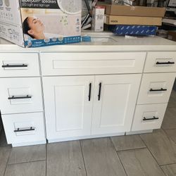 Bathroom vanity 55 inch white 