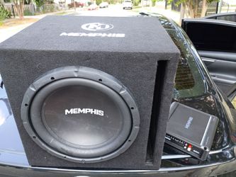 Memphis 12in car speaker, Memphis box with amp