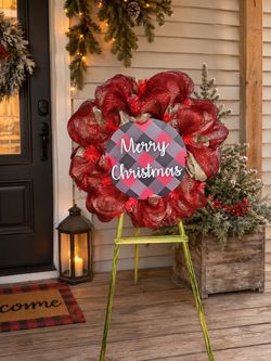 Merry Christmas Deco Mesh Wreath