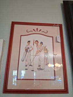 Norman Rockwell Framed Golf Print