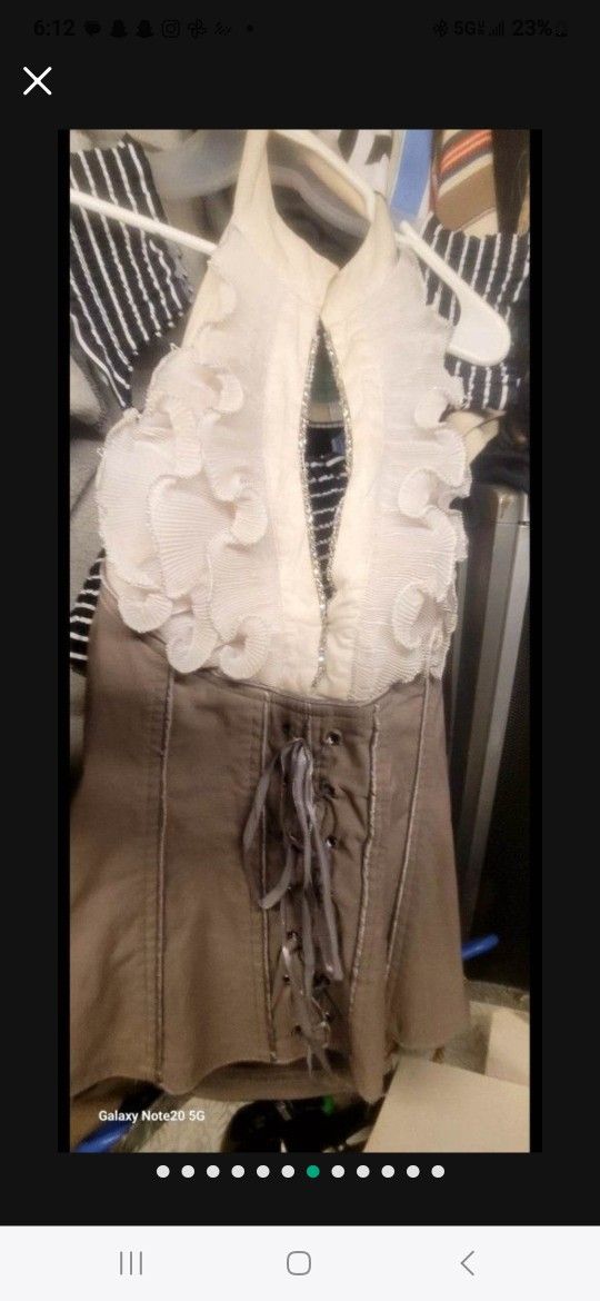 Womens White Halter Tie Top