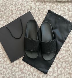 Christian Dior Men’s Black Slide Sandals $65 **READ DESCRIPTION**