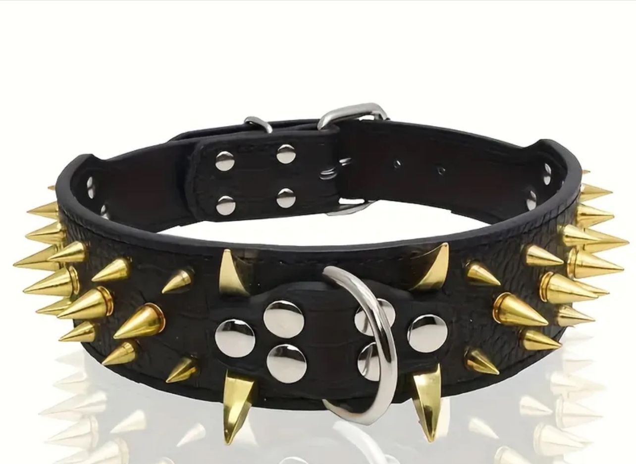 GOLD SPIKED COLLAR 26 Inches Long