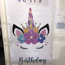 Happy Birthday Unicorn Banner
