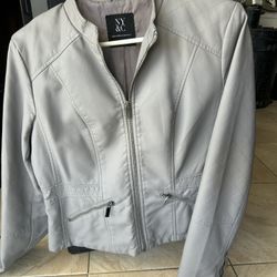 Gray Faux Leather Jacket 