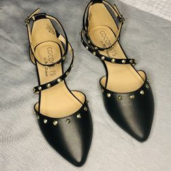 Coconuts  by Matisse Black Stud Strap Flats