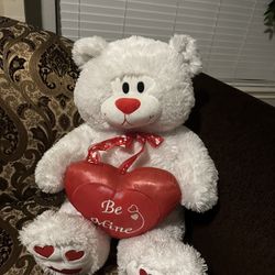 White Bear With Heart Be Mine