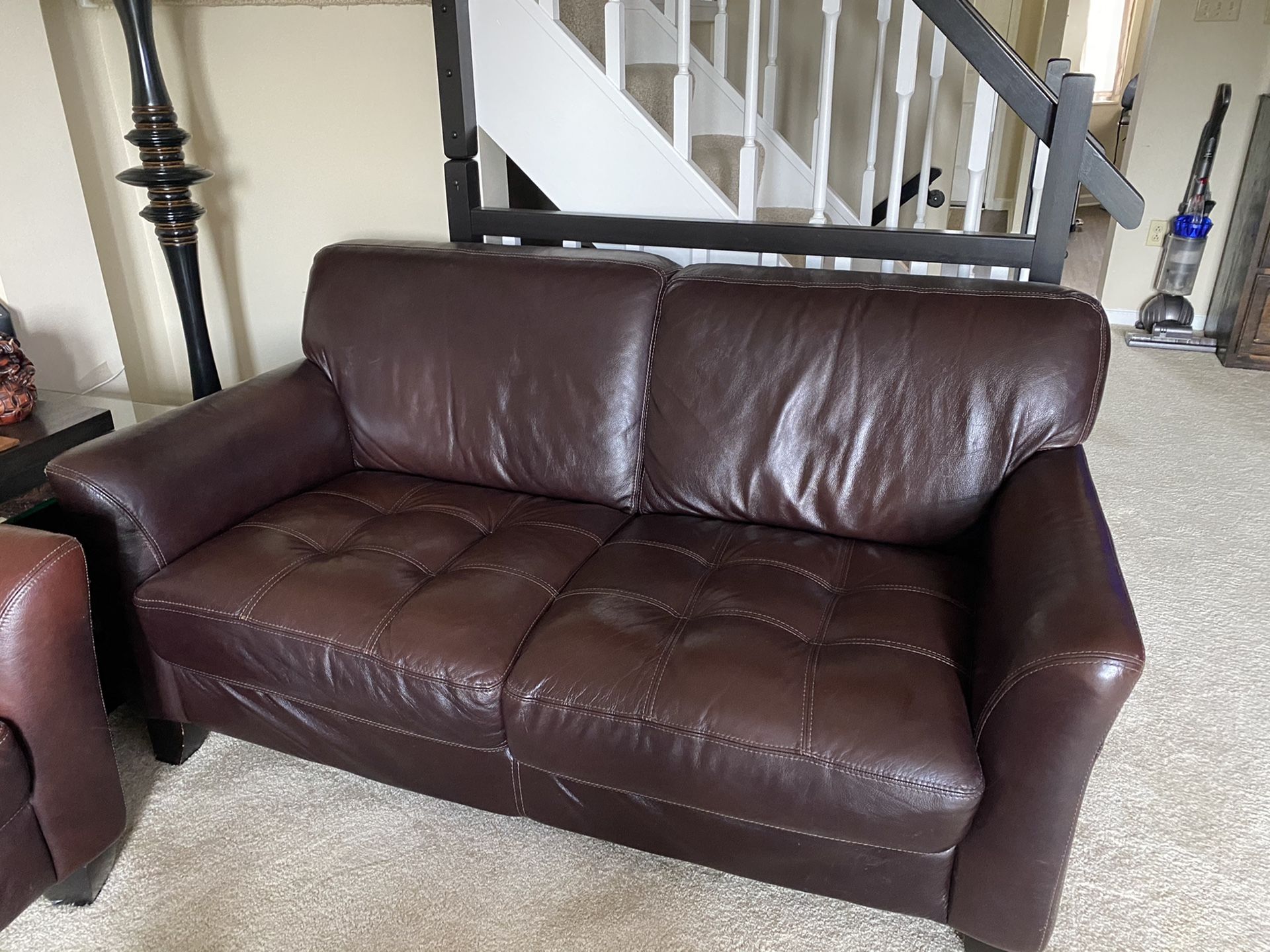 100% Real leather sofa and love seat!