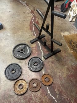 Weight plates with tree rack