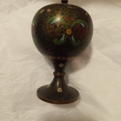 ANTIQUE  ASIAN BRONZE CLOISSANNE SCULPTURE 