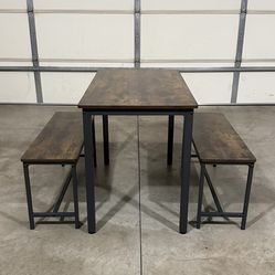 New Dining Table Set with Benches (Can Deliver)