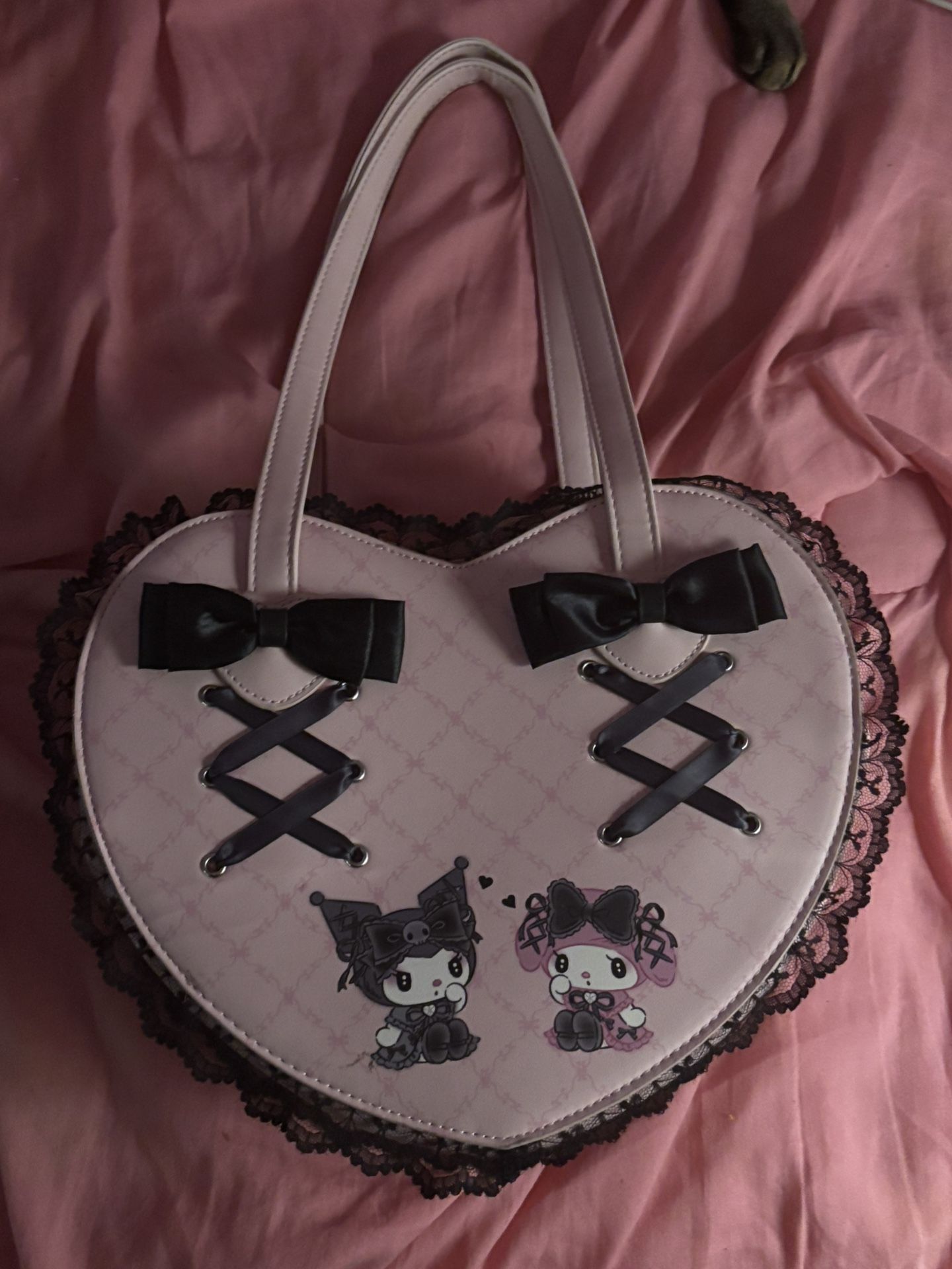 Hot Topic Her Universe My Melody X Kuromi Lolita Figural Heart Bag. Jirai Kei Style