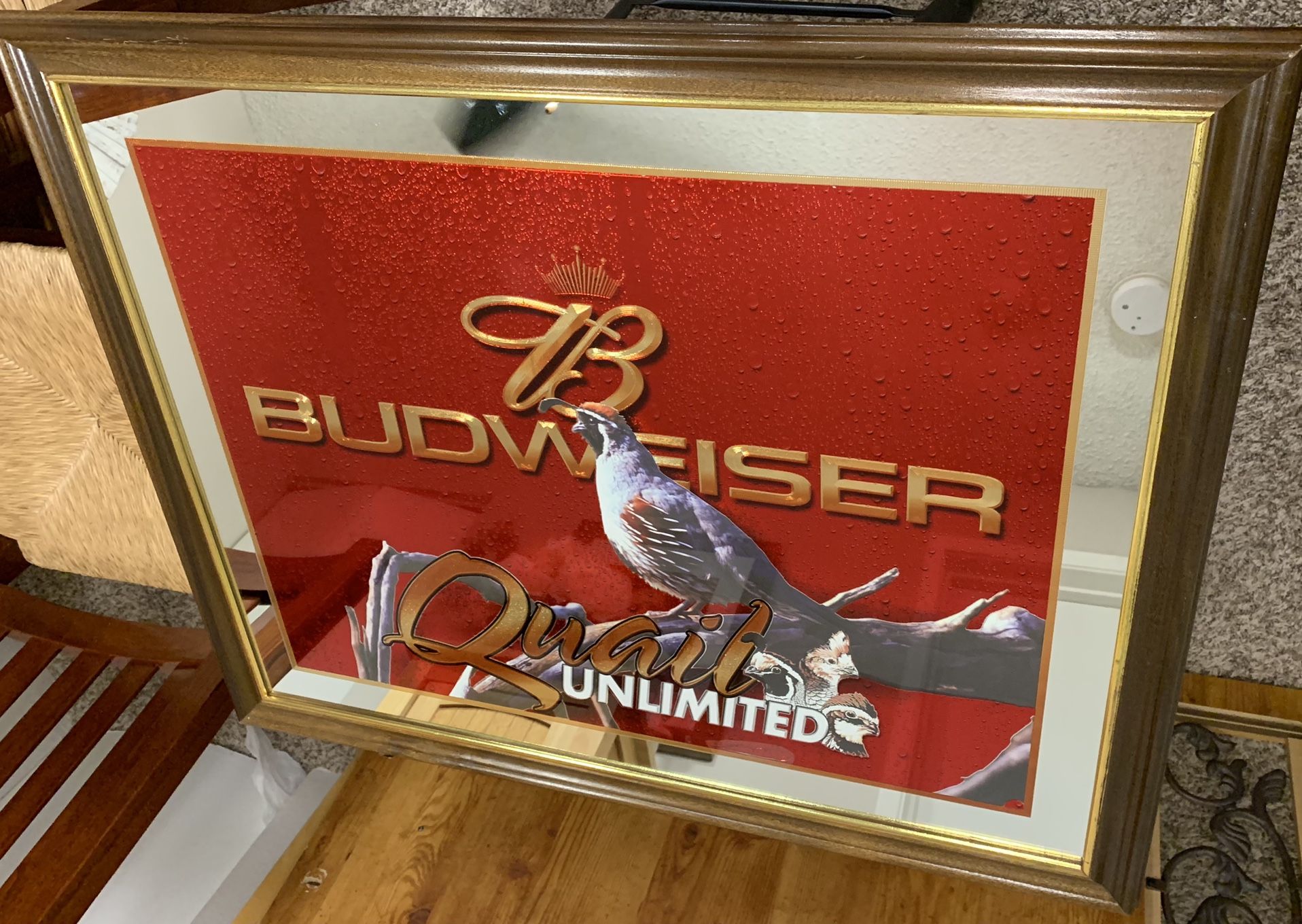 Budweiser Quail Unlimited Mirror Bar Sign 
