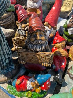Gnomes we have different sizes from $25up to $95.00 1220 E Truxtun Ave