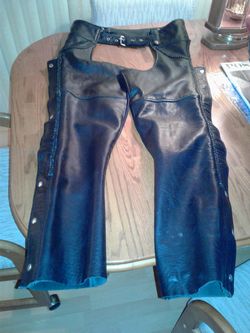 Leather chaps new size small.