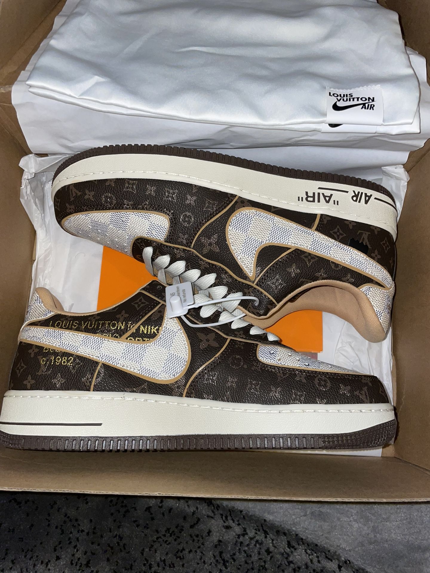 Louis Vuitton Nike Air Force 1 Low Monogram Brown Damier Azur