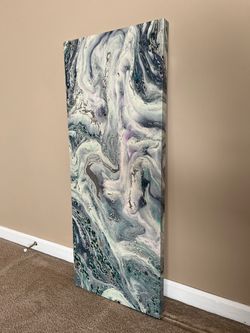 Abstract Marbled Canvas Wall Art - 16”x40”
