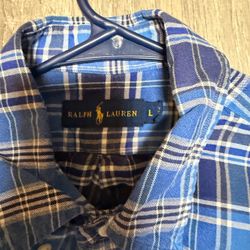 Ralph Lauren Plaid Button-Down Shirt Size L