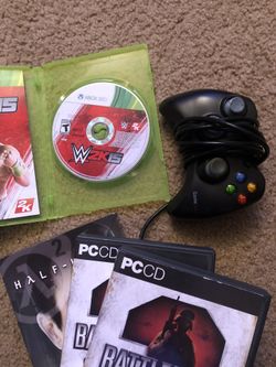 Untested Xbox controller, game, and 3 PC games