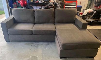 Gray Egan Modern Sectional Chaise Sofa by Living Spaces