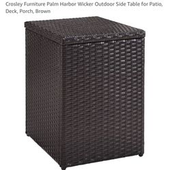 New Crosley Patio Wicker Side Table Already Assembled 