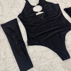 New 2xl black bodysuit arm warmers festival top outfit rave raver goth gothic