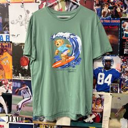 Green Polo Ralph Lauren Bear Surfing Shirt Large