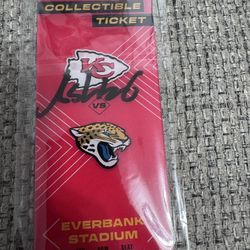 Ashton Gillotte Signed Auto Acrylic Commemorative Week 5 Ticket Chiefs Metabilia