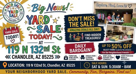 HUGE Early Bird Yard Sale! Clothes, Shoes, Furniture, Tools, Electronics & More!!