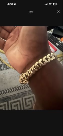 Gold Cuban Link Chain Bracelet 10MM wide