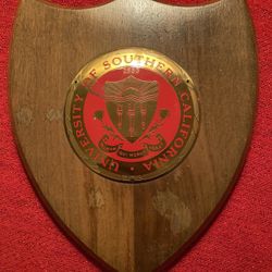 Vintage USC Grand Seal Metal/Wooden Plaque