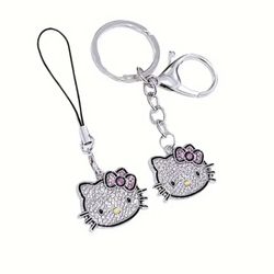 HELLO KITTY RHINESTONE KEYCHAINS