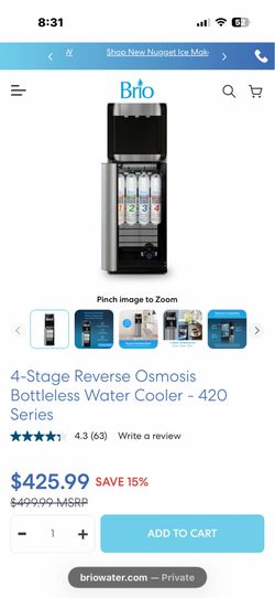BRIO 4 stage RO reverse Osmosis water dispenser