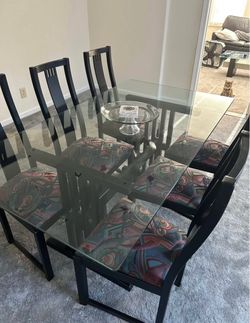 Glass dining table