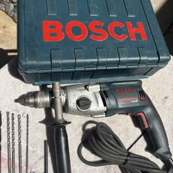 Bosch 1/2" Dual Torque Hammer Drill Kit-Model 1199VSR-Clean, 8.5 Amp, Handle, Bits, 10’ Cord, Case