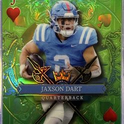 2024 Wild Card 5 Card Draw Stacked Deck Promo - Jack Lazers Heart Green SDPH-JDN Jason Dart, Ole Miss Rebels