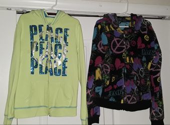 Girls zip up jackets size 10/12