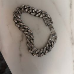 High Polished Titanium Steel Hip Hop Full Diamond Bracelet for Men