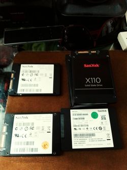 Used Samsung SanDisk SSD drives fully tested 128gb all 9 for 120.00