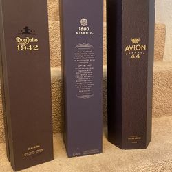 Don Julio 1942 Bottle/Box AND assorted Top Shelf Bottles