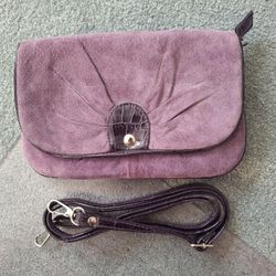 Women's Purple Snap Clutch With Handle 