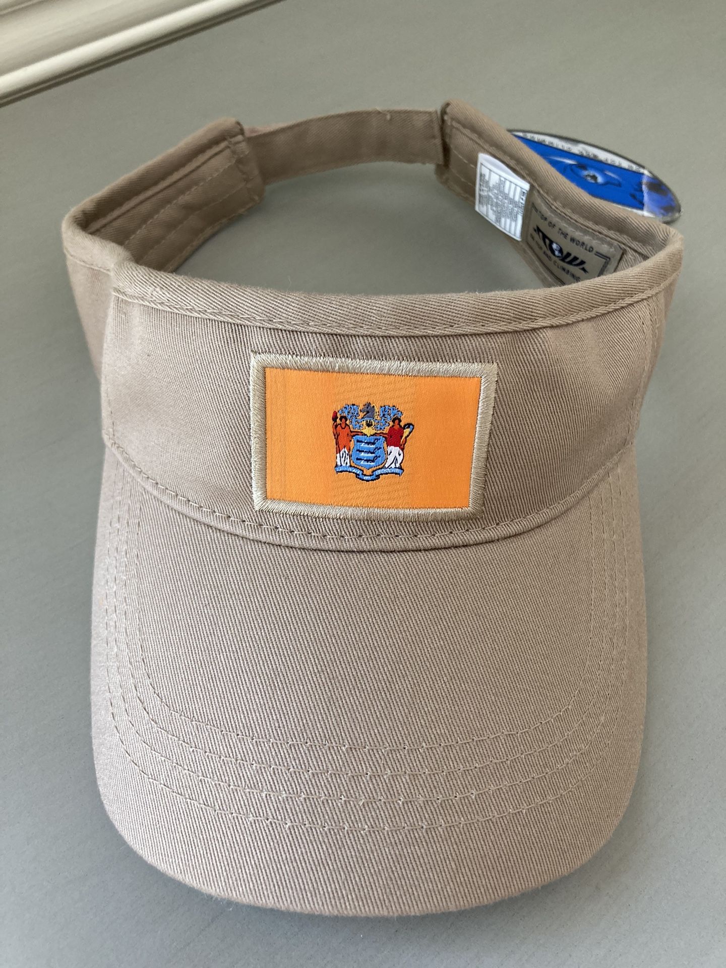 NEW TOW New Jersey VISOR ~ NJ State Seal Adjustable Strap HAT Khaki CAP