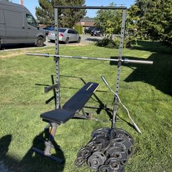 Squat Rack Weights Bar Weight Bench