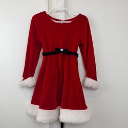 Pretty as a Picture Girls Size 4 Red Velvet Santa Dress – $15