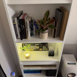 Classic White Bookcase with Crown Molding