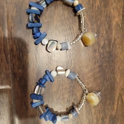 Large Hoop Beaded Pierced Earrings