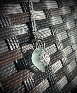 Japanese Half Heart Shaped Sea Glass Necklace 